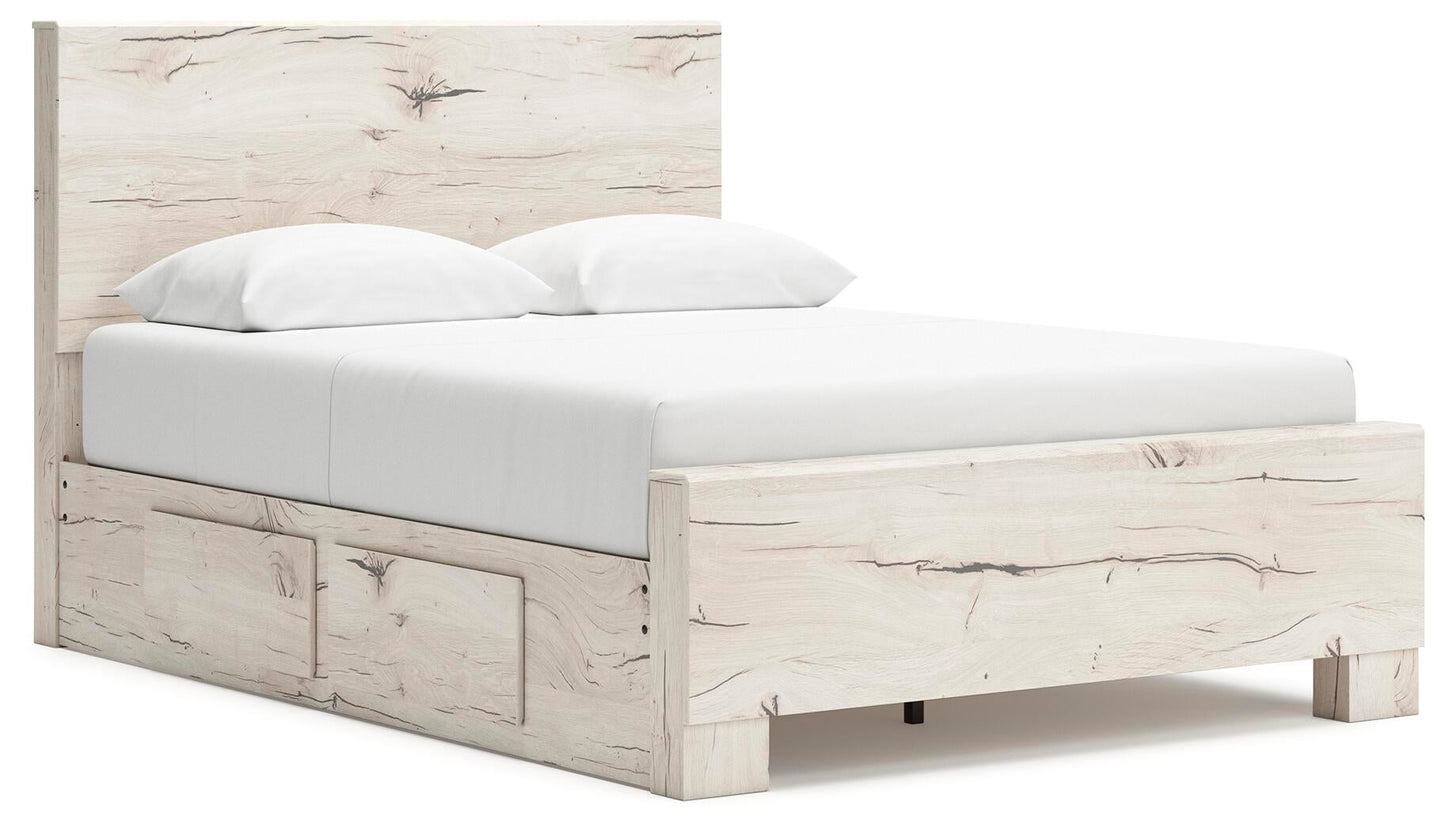 Lawroy  Panel Bed With Storage, Dresser And Mirror