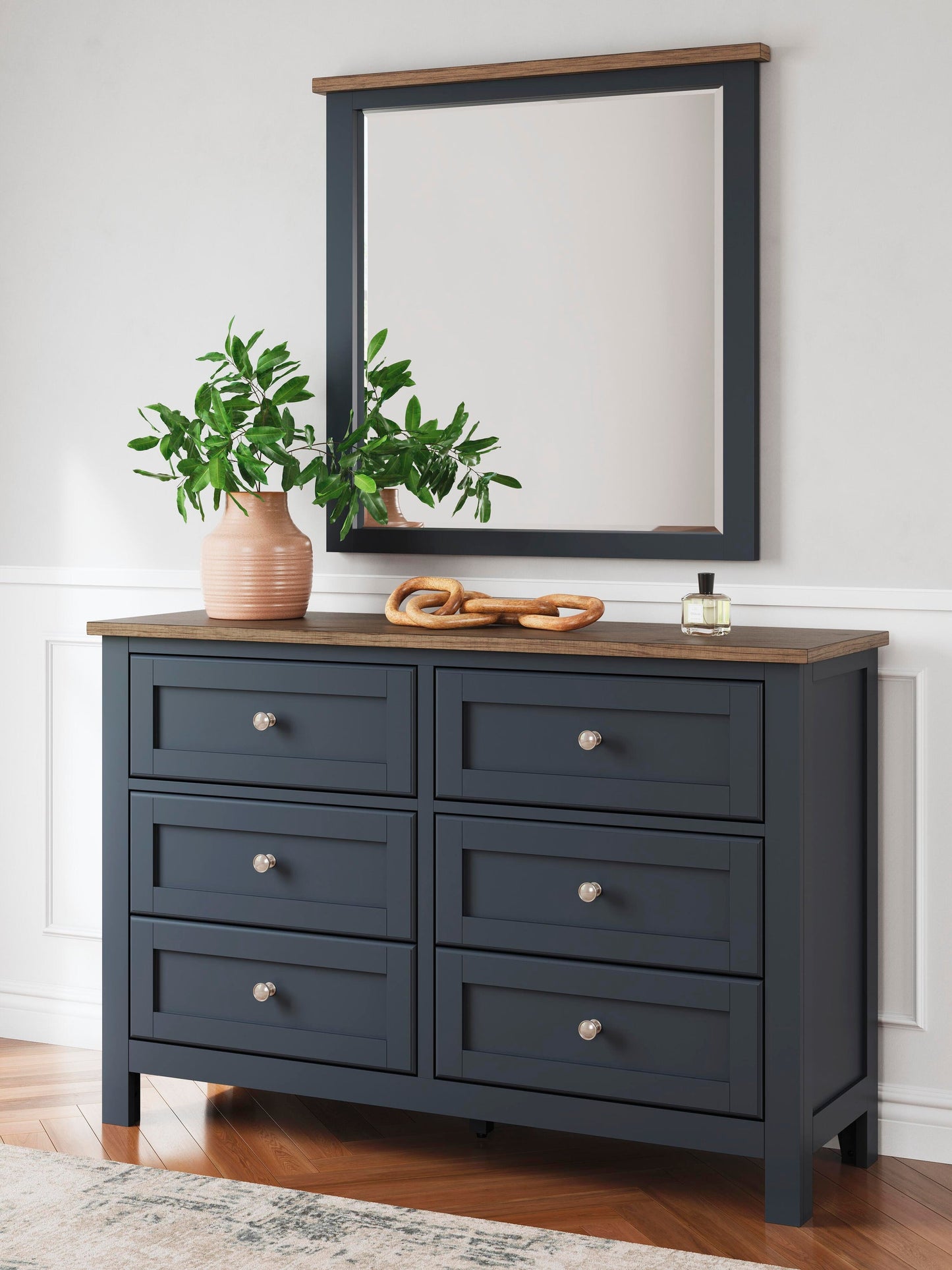 Landocken  Panel Bed, Dresser, Mirror And Nightstand