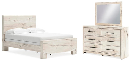 Lawroy  Panel Bed, Dresser And Mirror
