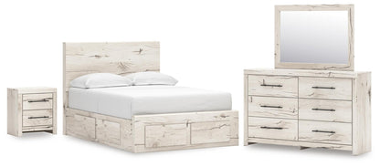 Lawroy  Panel Storage Bed, Dresser, Mirror And Nightstand