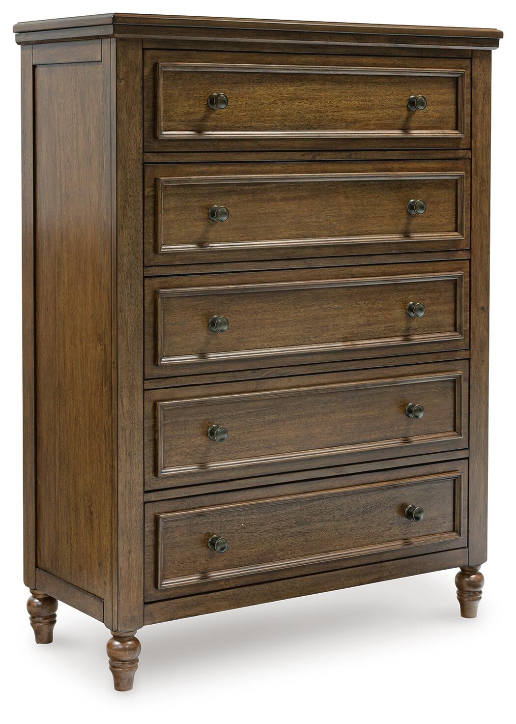 Sturlayne  Upholstered Panel Bed, Dresser, Mirror, Chest And Nightstand