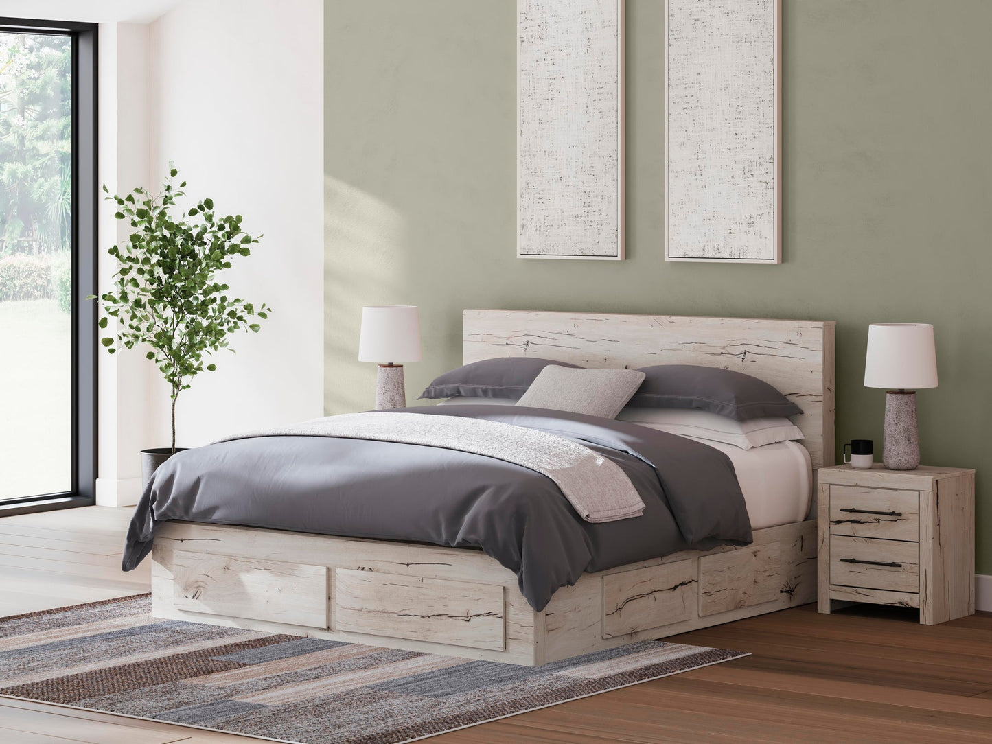 Lawroy  Panel Storage Bed, Dresser And Mirror