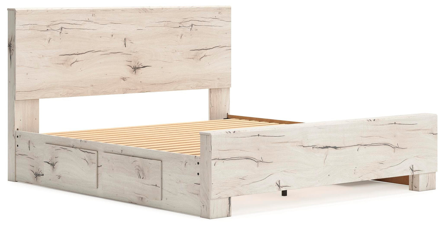 Lawroy  Panel Bed With Storage, Dresser, Mirror And Nightstand