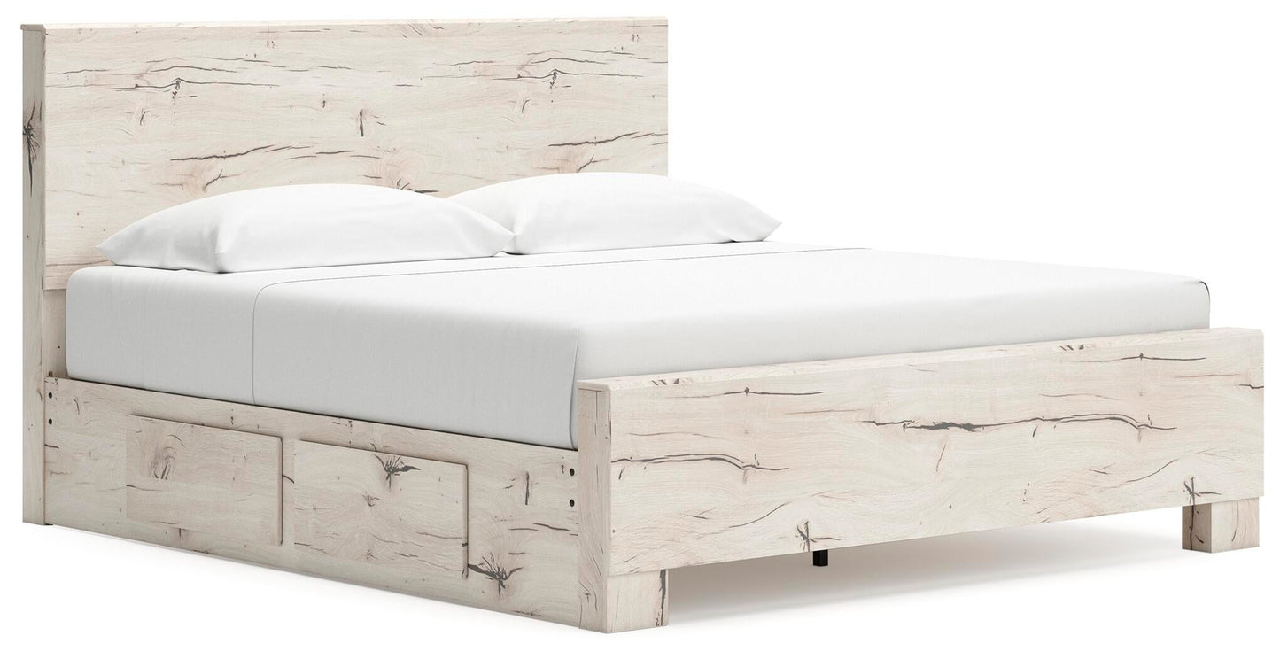Lawroy  Panel Bed With Storage, Dresser, Mirror, Chest And Nightstand