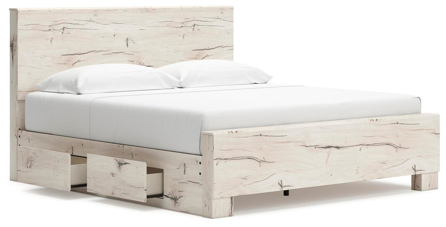 Lawroy  Panel Bed With Storage, Dresser, Mirror, Chest And Nightstand