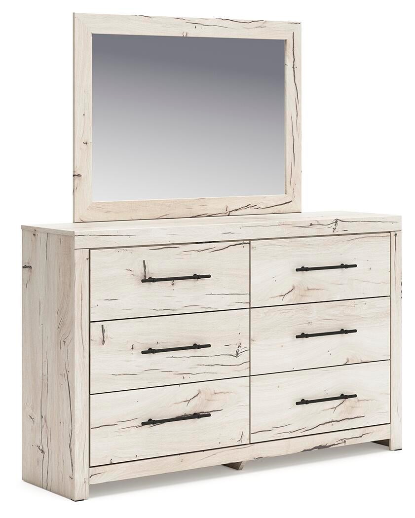 Lawroy  Panel Bed With Storage, Dresser, Mirror And Nightstand