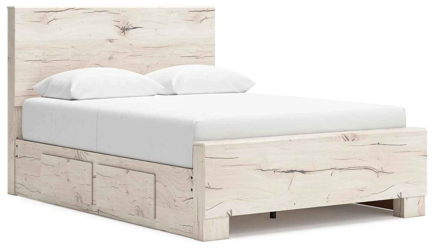 Lawroy  Panel Bed With Storage, Dresser, Mirror, Chest And Nightstand