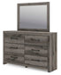 Graystorm  Panel Bed With Storage, Dresser, Mirror And Nightstand