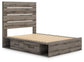 Graystorm  Panel Bed With Storage, Dresser, Mirror And Nightstand