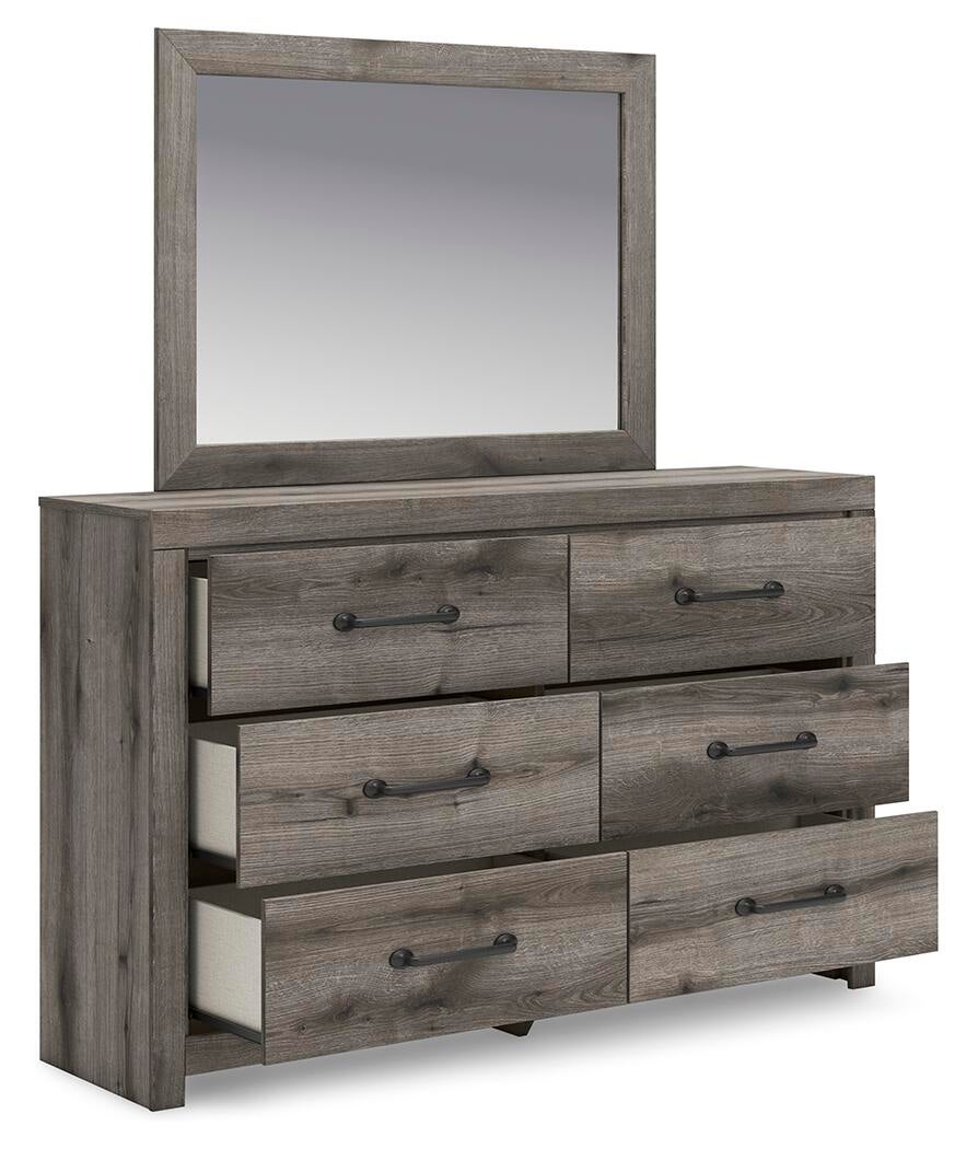Graystorm  Panel Bed With Storage, Dresser, Mirror, Chest And Nightstand