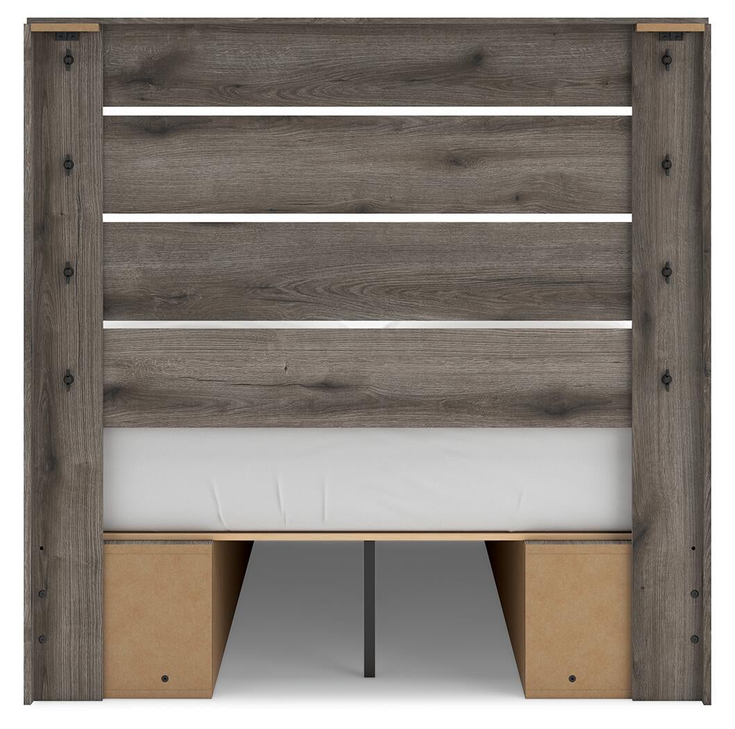 Graystorm  Panel Bed With Storage, Dresser, Mirror, Chest And Nightstand