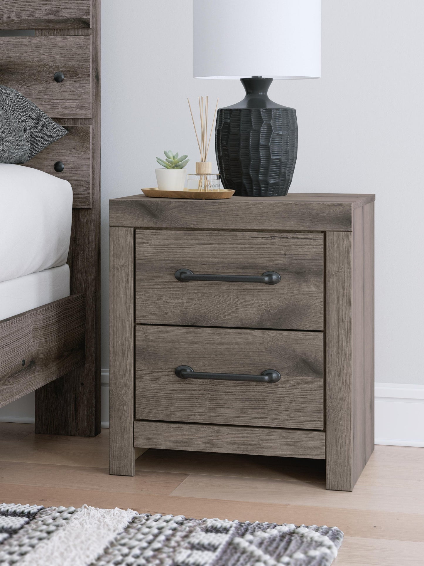 Graystorm  Panel Bed With Storage, Dresser, Mirror, Chest And Nightstand