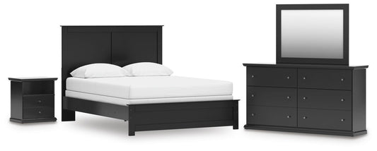 Maribel  Panel Bed, Dresser, Mirror And Nightstand