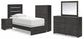 Delmorta Twin Panel Bed, Dresser, Mirror, Chest and Nightstand