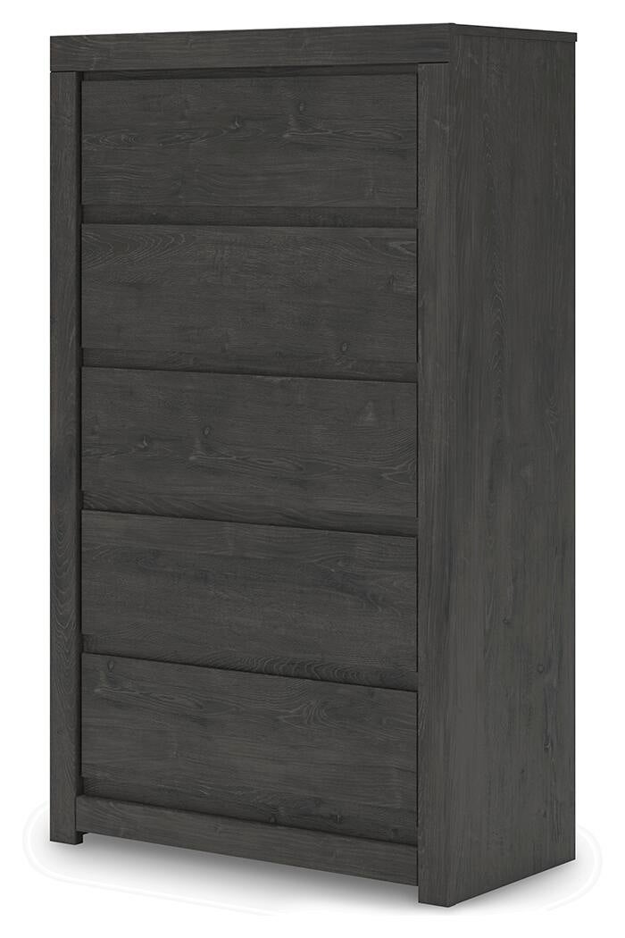 Fraluna  Panel Bed, Dresser, Mirror, Chest And Nightstand