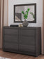 Fraluna  Panel Bed, Dresser, Mirror, Chest And Nightstand