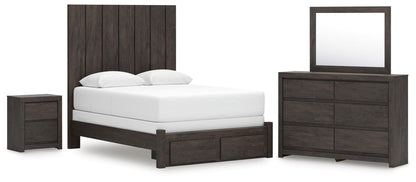 Fraluna  Panel Storage Bed, Dresser, Mirror And Nightstand