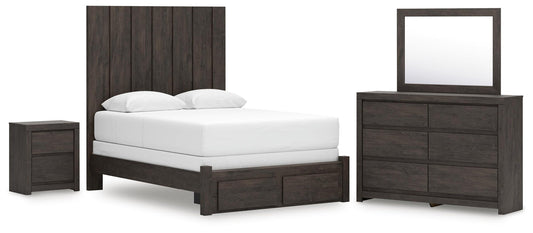 Fraluna  Panel Storage Bed, Dresser, Mirror And Nightstand