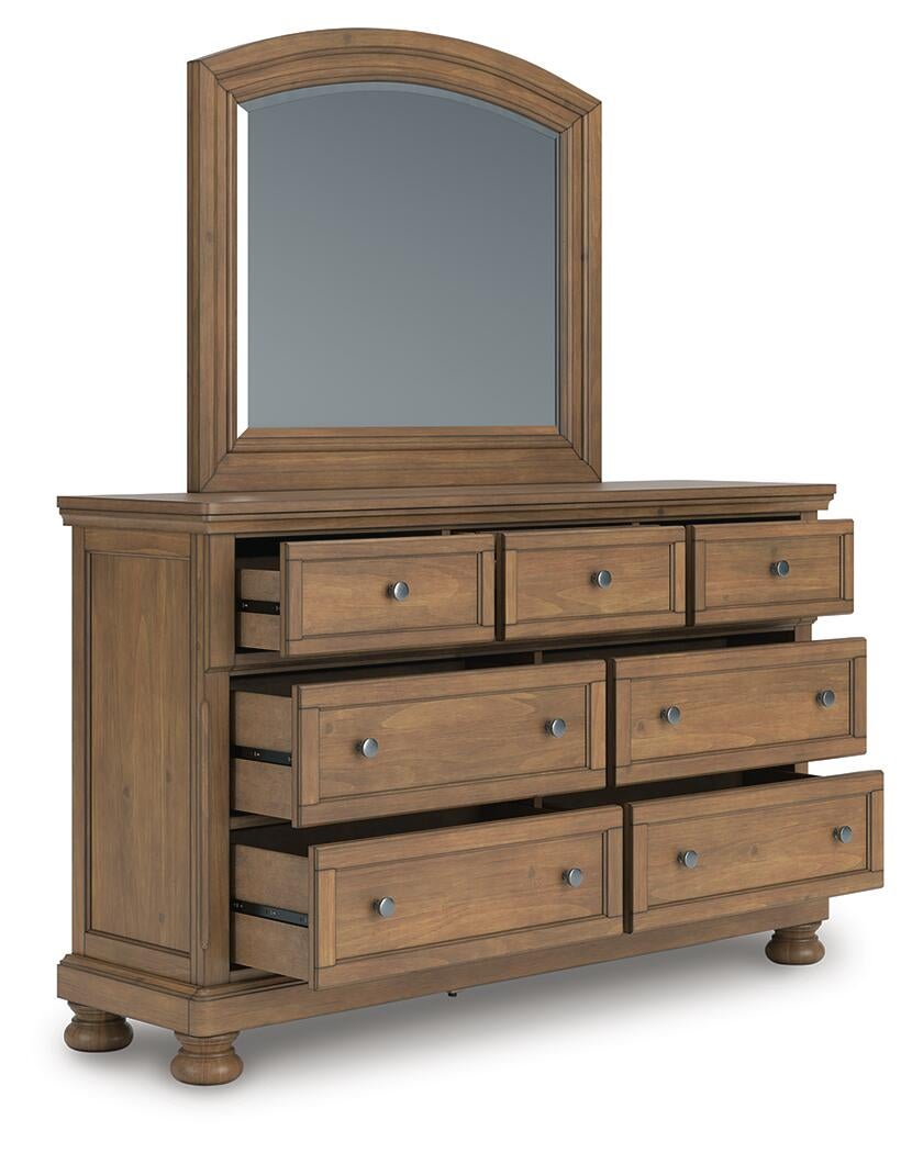 Feddinger California  Storage Sleigh Bed With Mirrored Dresser, Chest And Nightstand