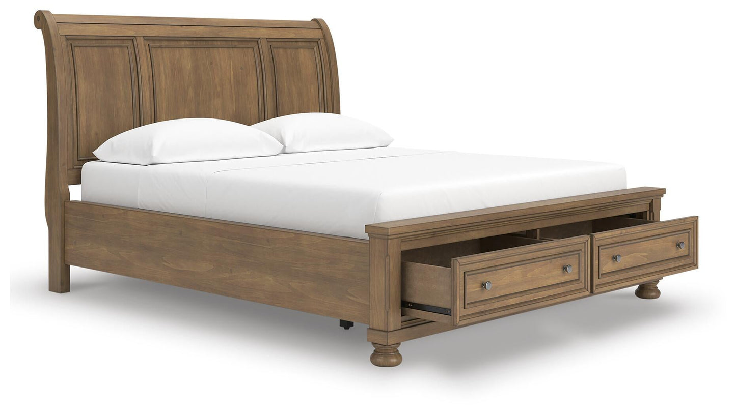 Feddinger California  Storage Sleigh Bed With Mirrored Dresser, Chest And Nightstand