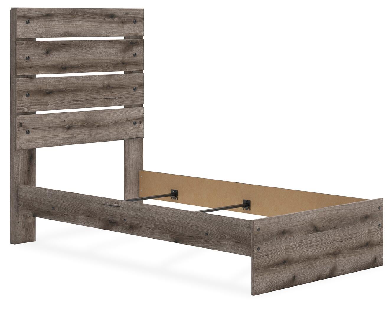Graystorm  Panel Bed, Dresser, Mirror, Chest And Nightstand