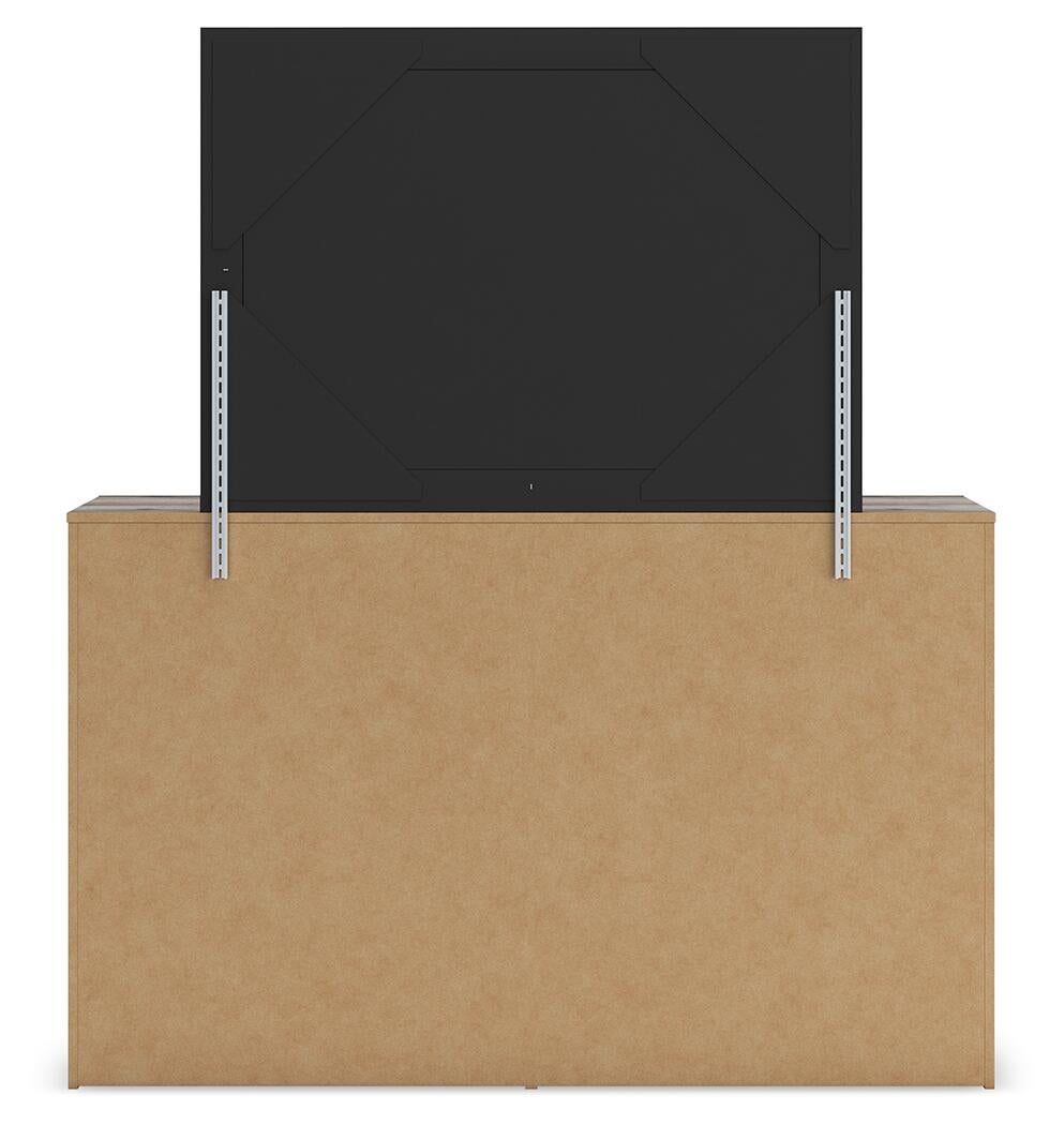 Graystorm  Panel Bed, Dresser, Mirror And Nightstand