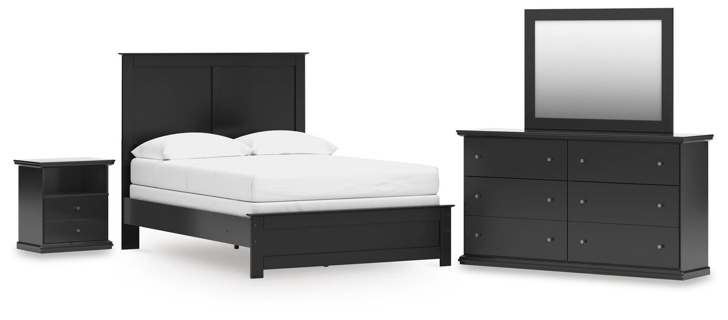 Maribel  Panel Bed, Dresser, Mirror And Nightstand