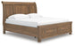 Feddinger  Storage Sleigh Bed With Mirrored Dresser And Nightstand