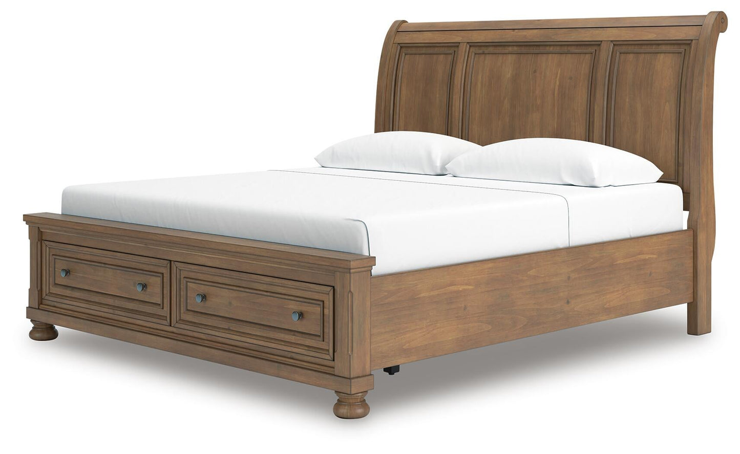Feddinger  Storage Sleigh Bed With Mirrored Dresser And Nightstand