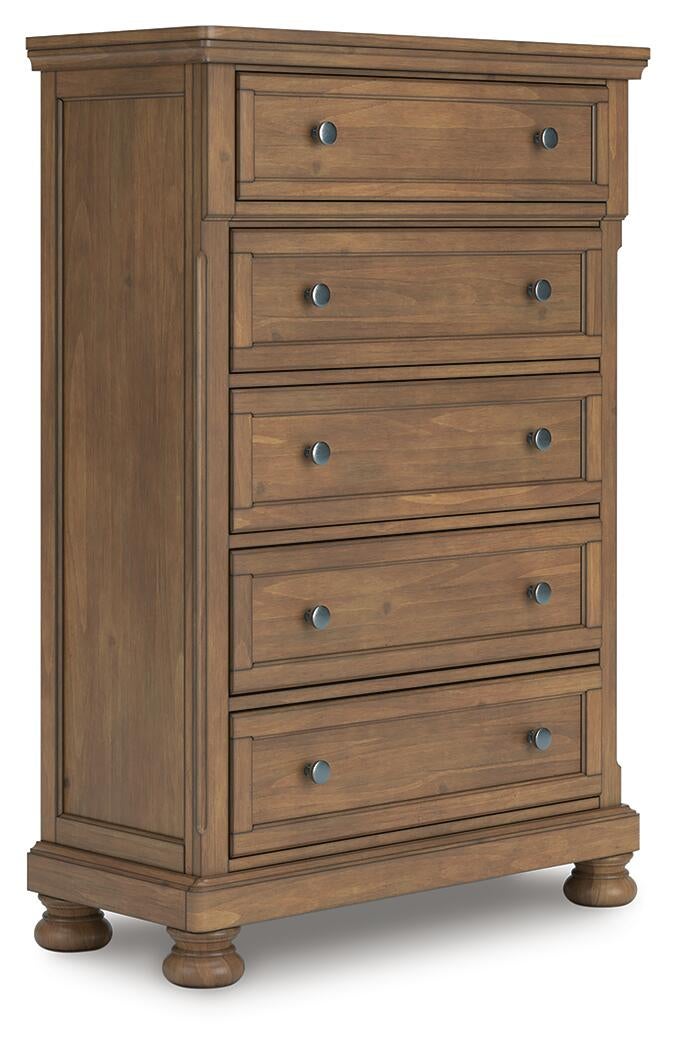 Feddinger  Storage Sleigh Bed With Mirrored Dresser, Chest And Nightstand
