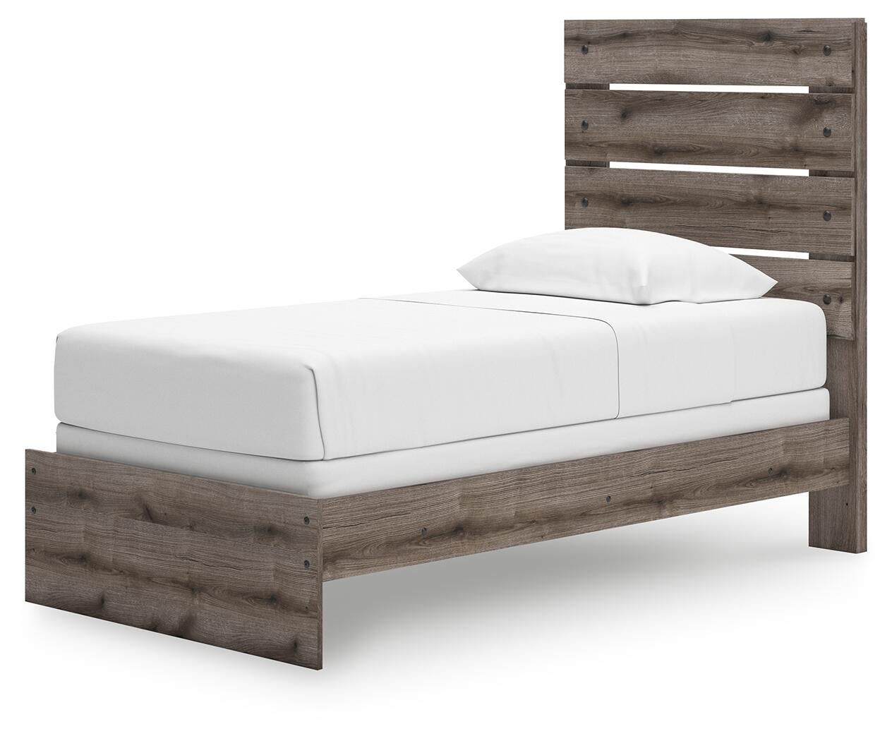 Graystorm  Panel Bed, Dresser, Mirror And Nightstand