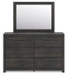 Hollivern  Panel Bed, Dresser And Mirror