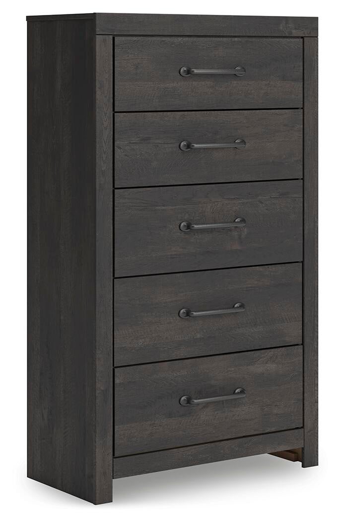 Hollivern  Panel Storage Bed, Dresser, Mirror, Chest And Nightstand