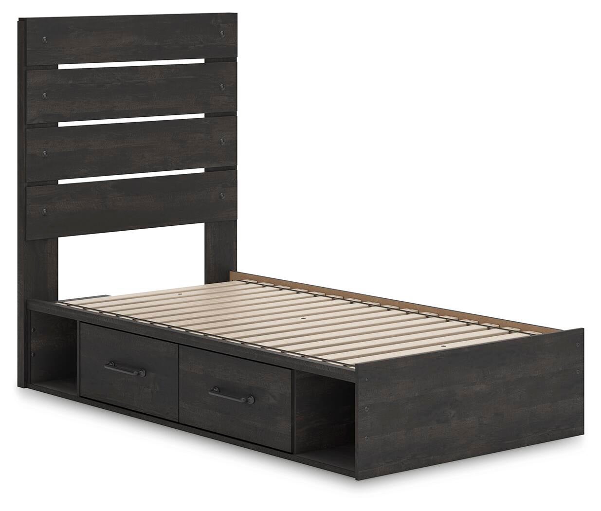 Hollivern  Panel Storage Bed, Dresser, Mirror, Chest And Nightstand