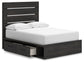 Hollivern  Panel Storage Bed, Dresser And Mirror