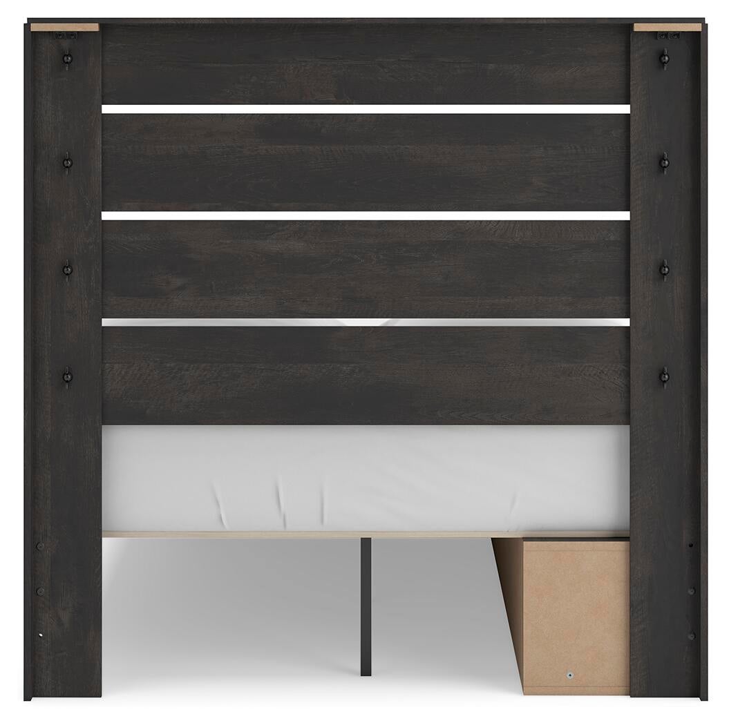 Hollivern  Panel Storage Bed, Dresser And Mirror