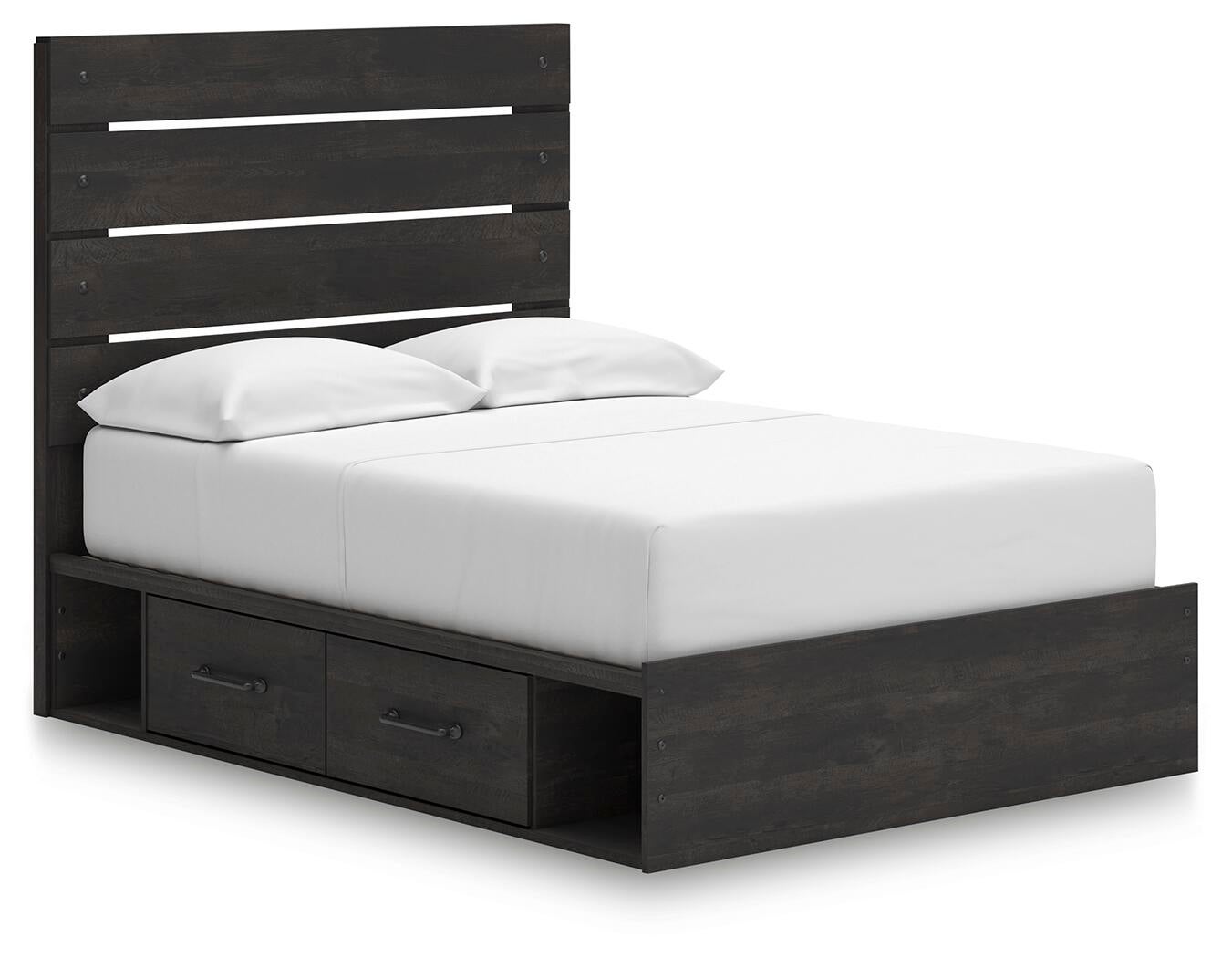 Hollivern  Panel Storage Bed, Dresser, Mirror And Nightstand