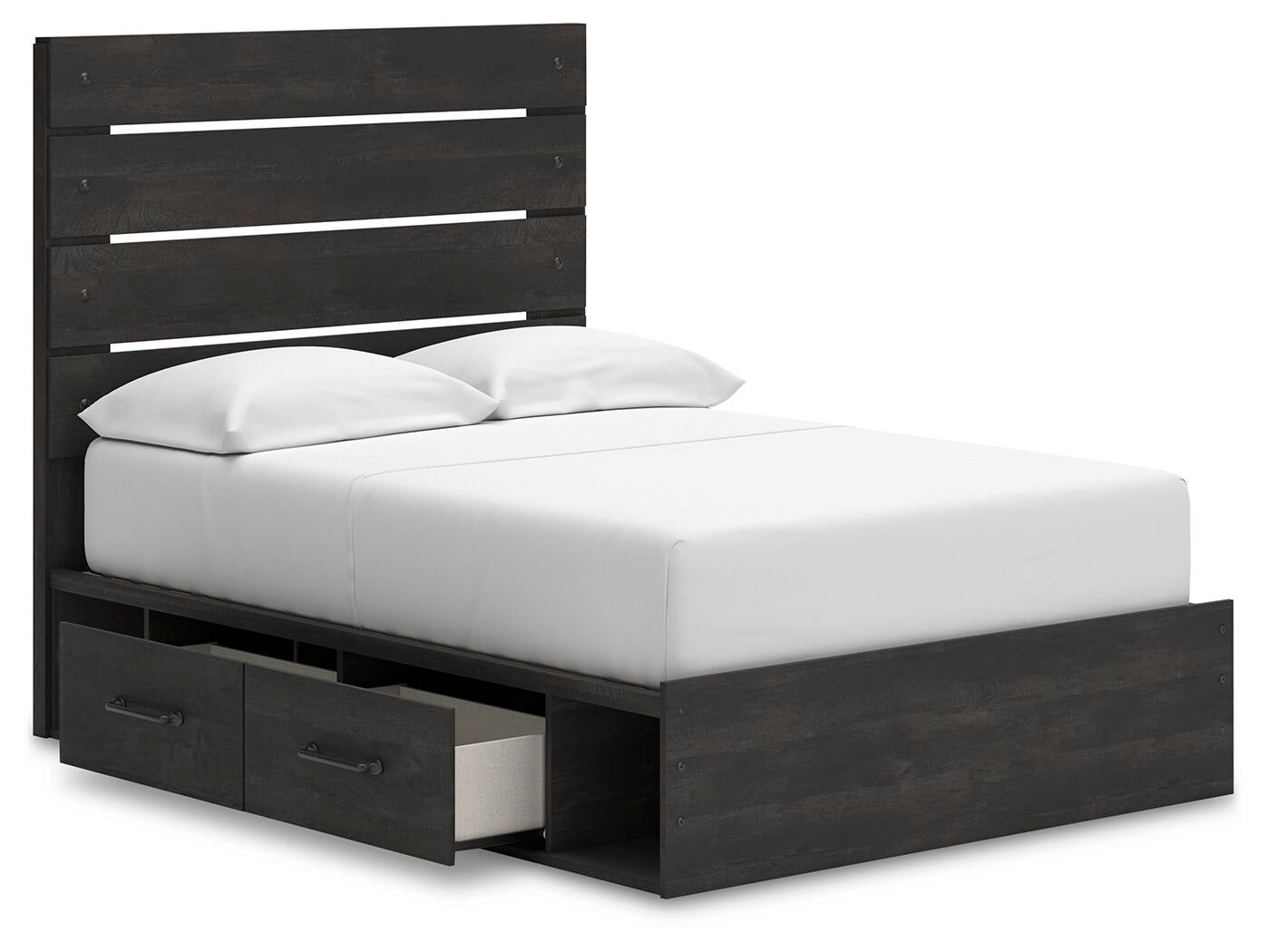Hollivern  Panel Storage Bed, Dresser, Mirror And Nightstand