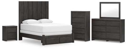 Fraluna  Panel Storage Bed, Dresser, Mirror, Chest And Nightstand