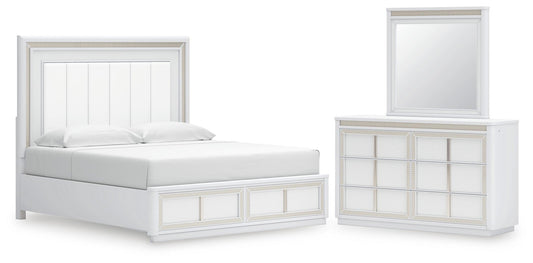 Chalanna  Upholstered Storage Bed, Dresser And Mirror