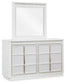 Chalanna California  Upholstered Storage Bed, Dresser, Mirror And Nightstand