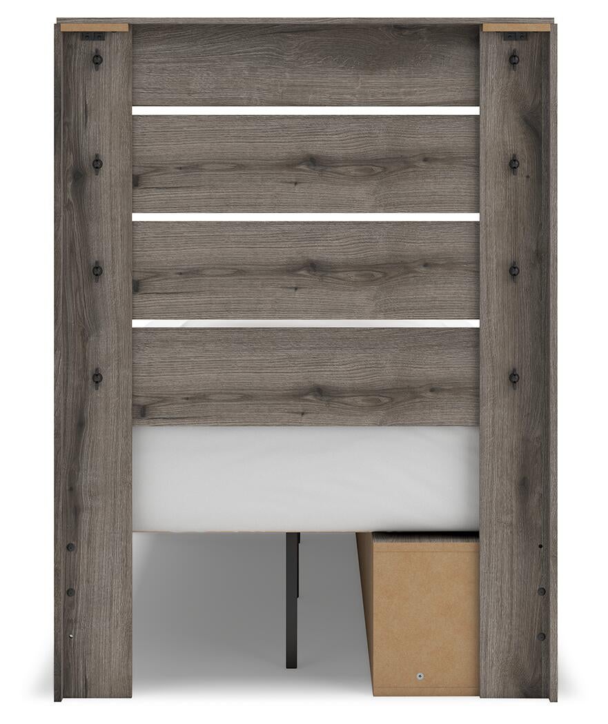 Graystorm  Panel Storage Bed, Dresser, Mirror And Nightstand