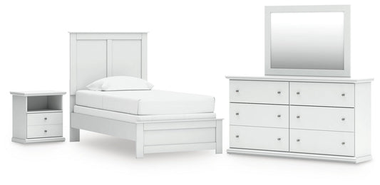 Bostwick Shoals  Panel Bed, Dresser, Mirror And Nightstand