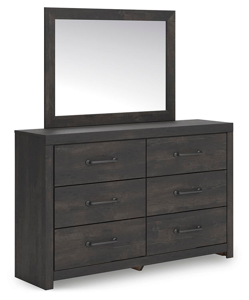 Hollivern  Panel Bed, Dresser And Mirror
