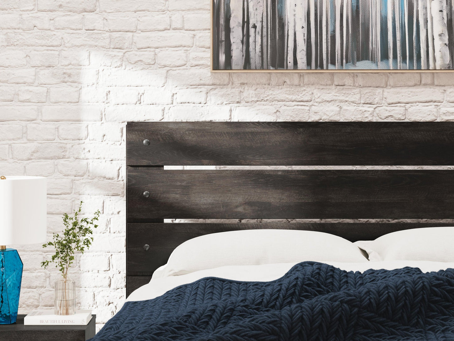 Hollivern  Panel Bed, Dresser, Mirror And Nightstand