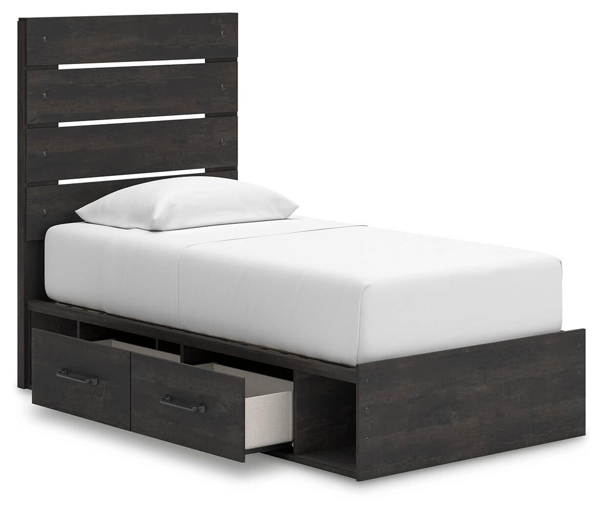 Hollivern  Panel Storage Bed, Dresser And Mirror