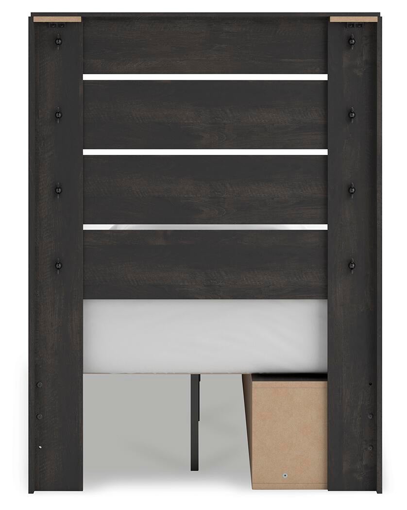 Hollivern  Panel Storage Bed, Dresser And Mirror