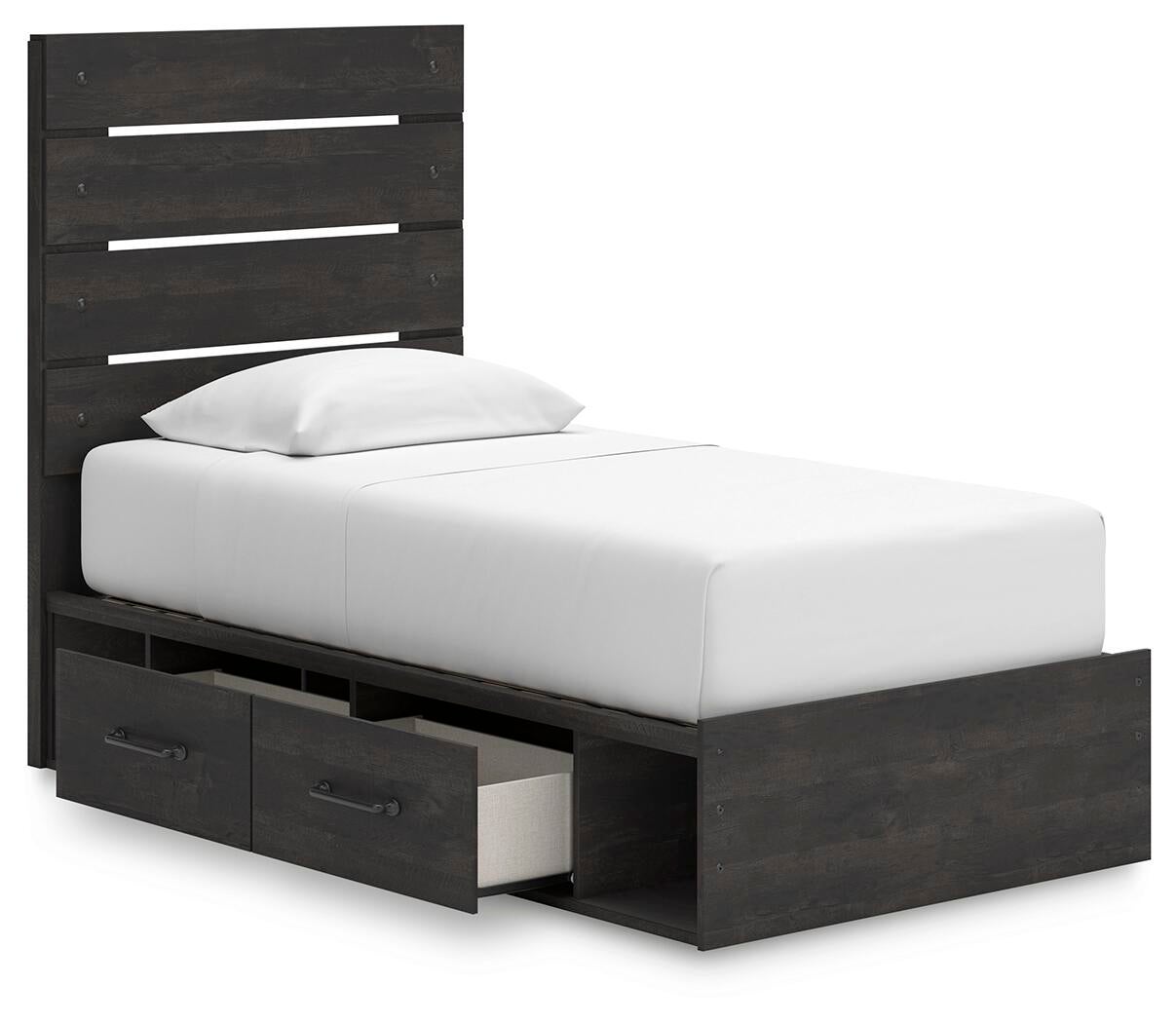 Hollivern  Panel Bed With Storage, Dresser, Mirror, Chest And Nightstand