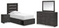 Hollivern  Panel Bed With Storage, Dresser, Mirror And Nightstand