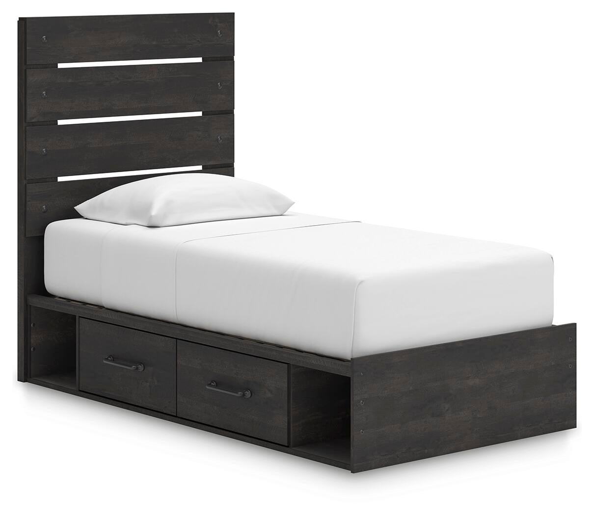 Hollivern  Panel Bed With Storage, Dresser, Mirror And Nightstand